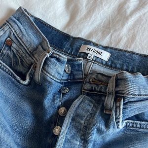Re/done distressed straight leg jeans